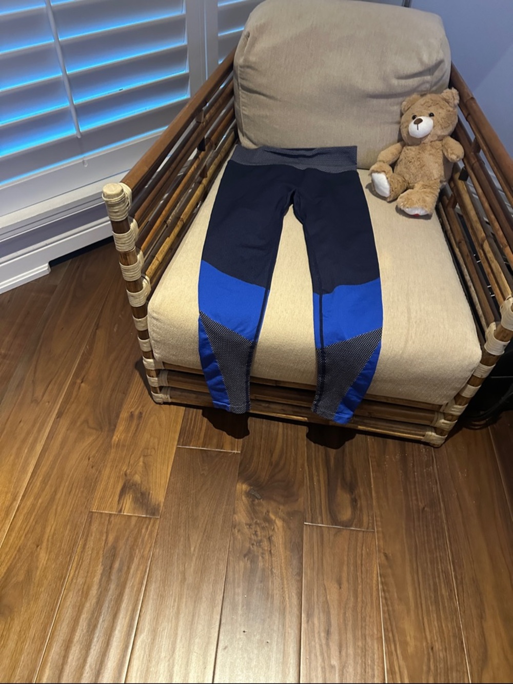 Ardene Black and Royal Blue Colorblock Leggings